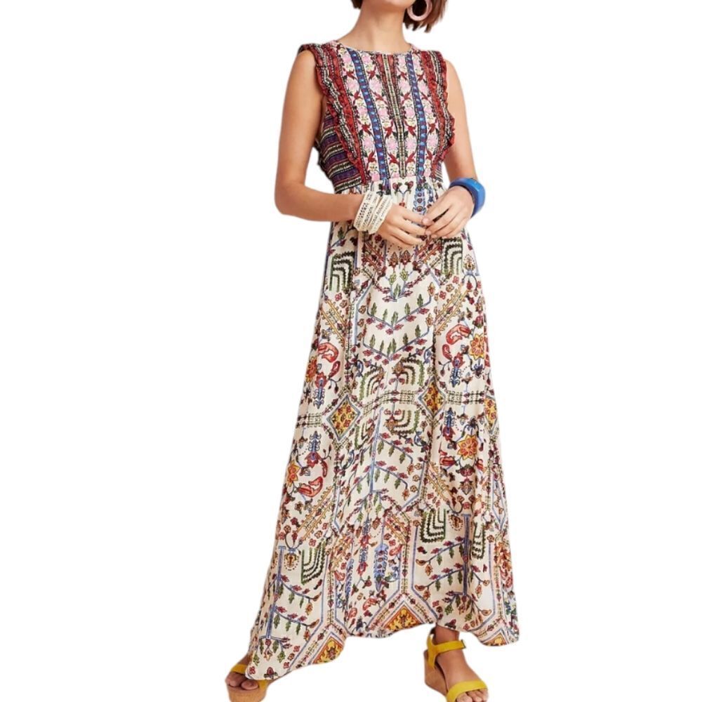 Anthropologie Vineet Bahl Valerie embroidered maxi dress, 0